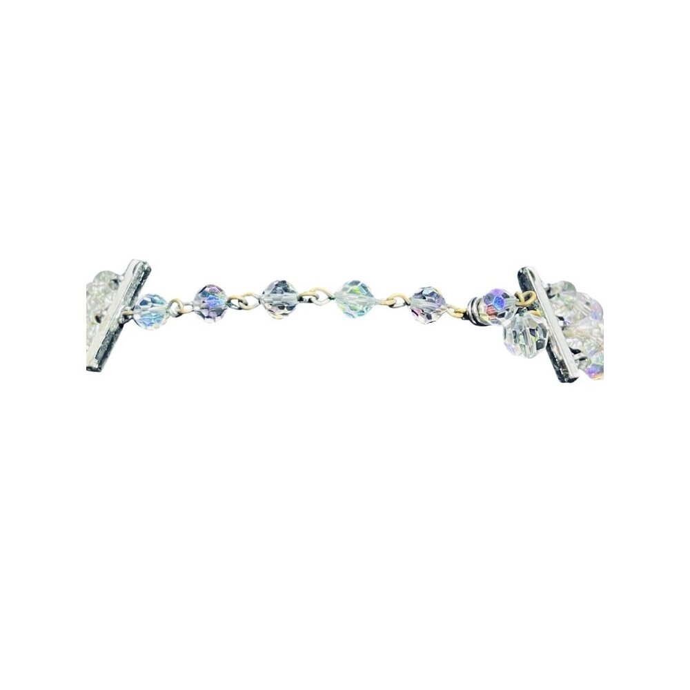 Vintage Triple Strand Aurora Borealis Rhinestone Beaded Necklace (6187) - Picture 5 of 8